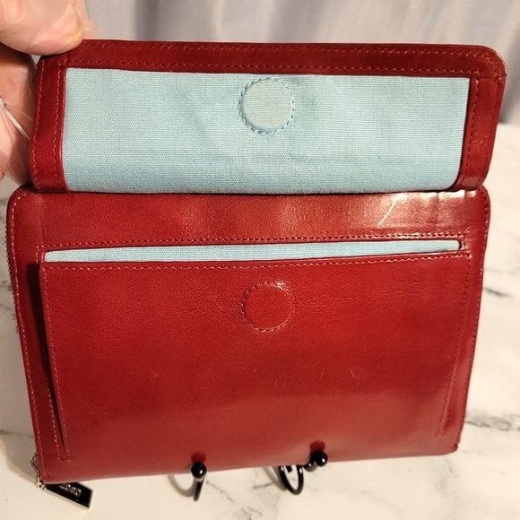 HOBO Int'l Cherry Red Leather Crossbody Convertible Wallet - Picture 2 of 10